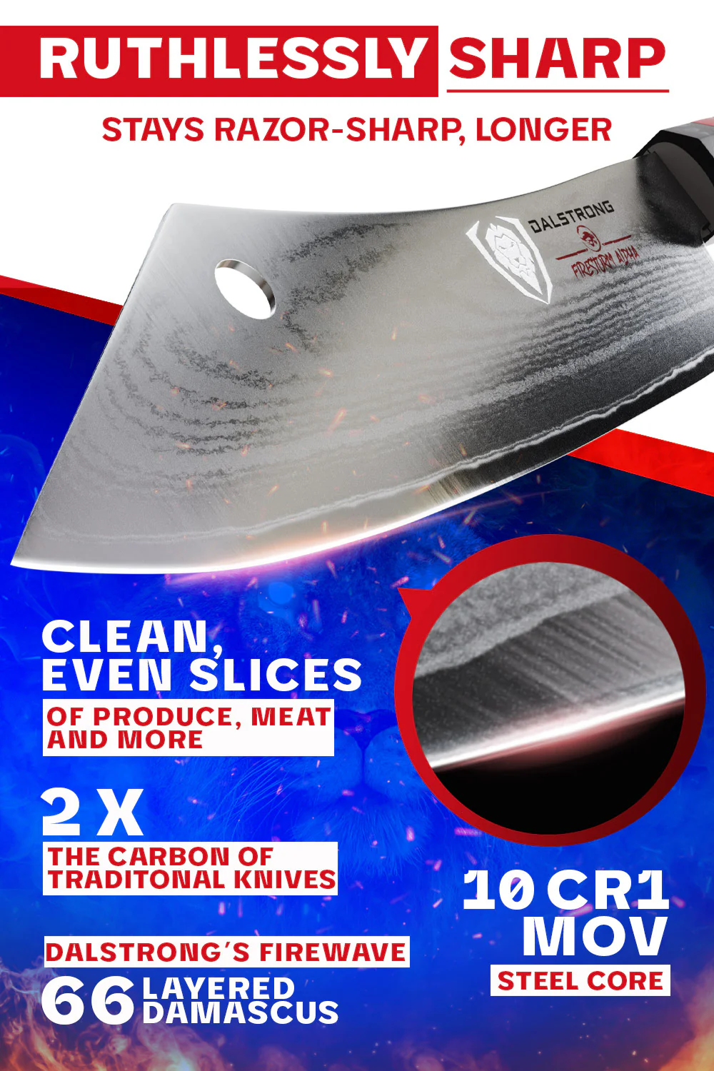 Chef & Cleaver Hybrid Knife 8" | "The Crixus" | Firestorm Alpha Series | Dalstrong © - Image 2
