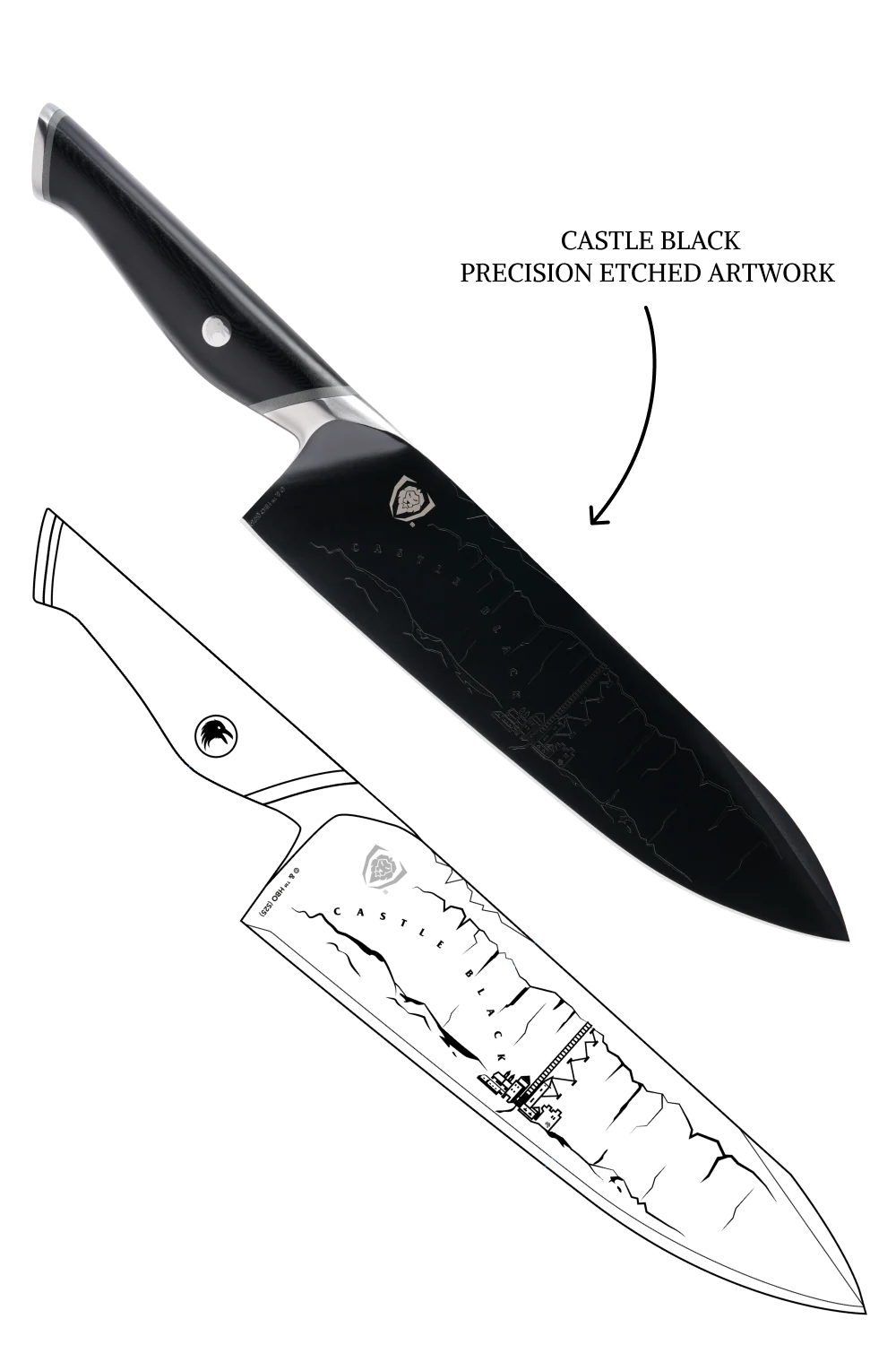 Chef Knife 8" | Game of Thrones™ Edition | Night's Watch™ | Dalstrong © - Image 11