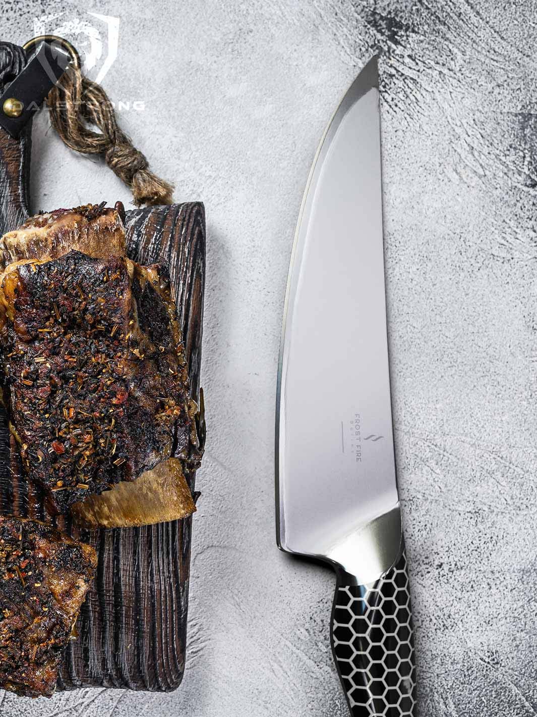 Chef's Knife 8" | Frost Fire Series |  Dark Ice Edition | NSF Certified | Dalstrong © - Image 6