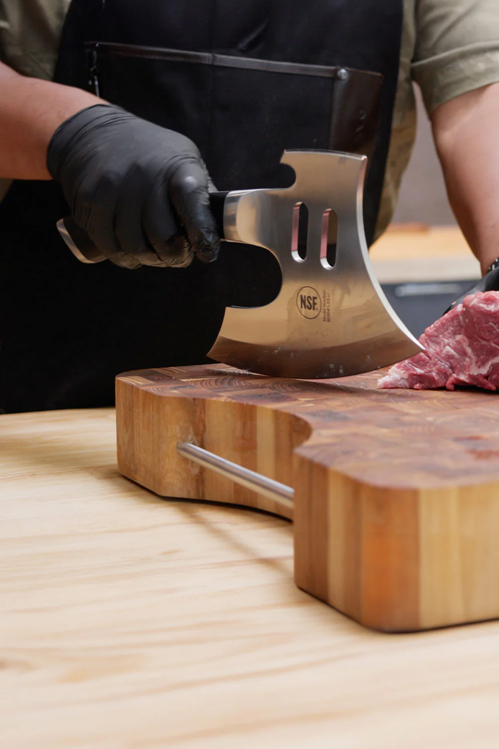 Meat Chopper 8" with Acacia Wood Stand | 'The Punisher' | Gladiator Series | NSF Certified | Dalstrong © - Image 12