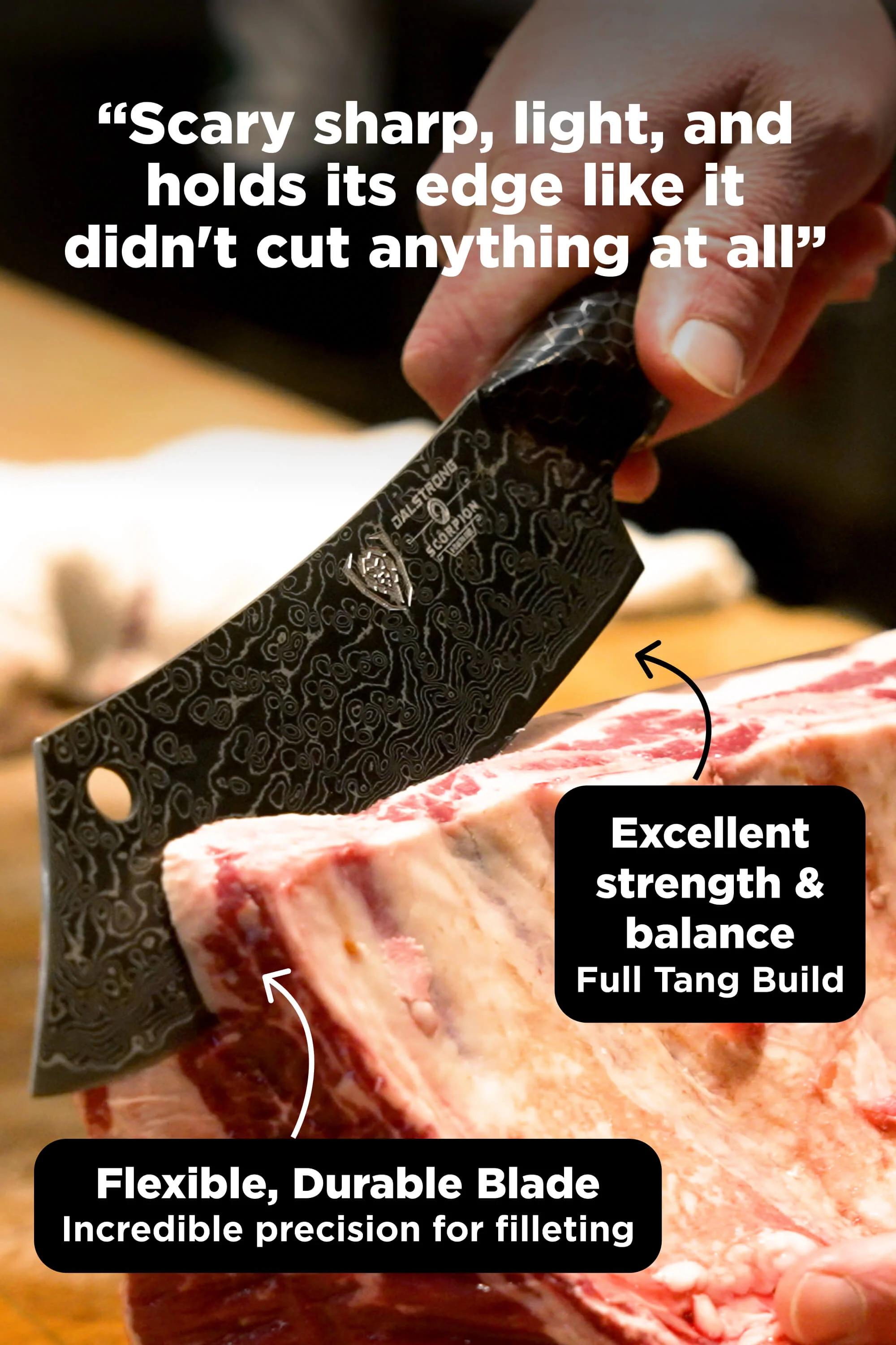 Meat Prep Bundle | Scorpion Series 8" Crixus Knife + 7" Fillet Knife - Image 9