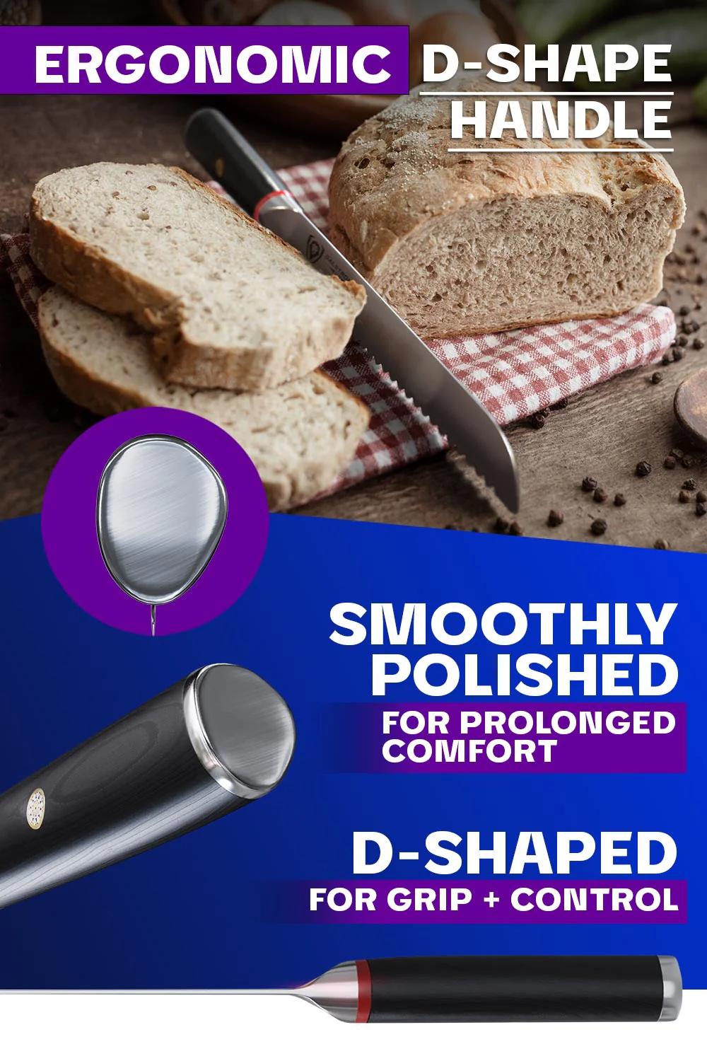 Serrated Bread Knife 9" | Phantom Series | Dalstrong © - Image 6