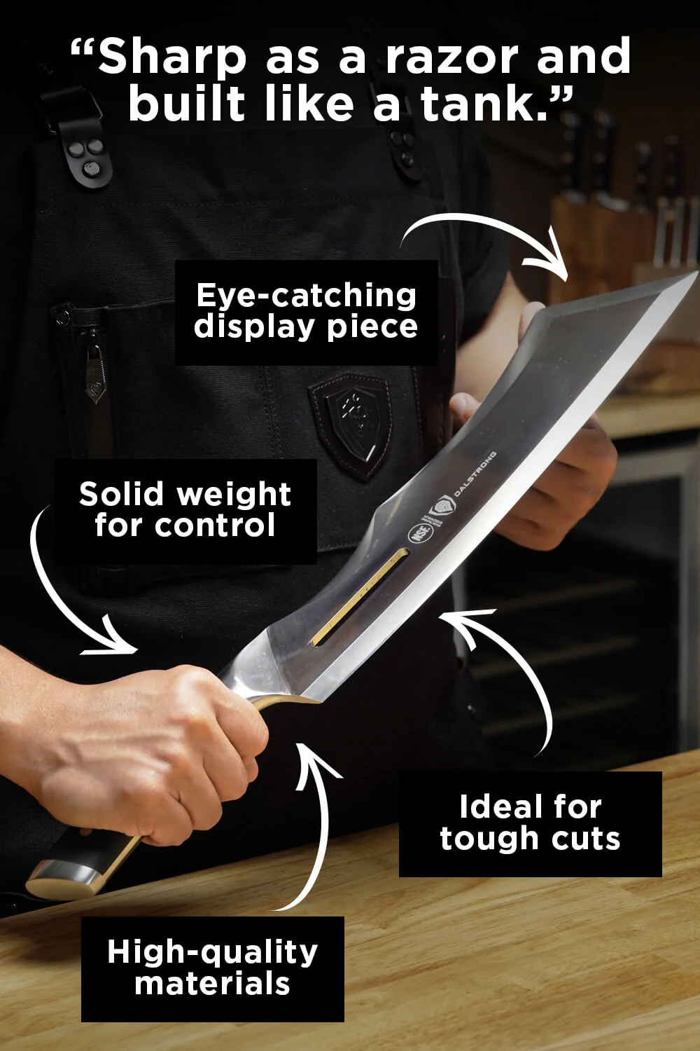 The Gladiator Bundle | 14" Annihilator Meat Cleaver with Stand + 8" Chef's Knife - Image 3