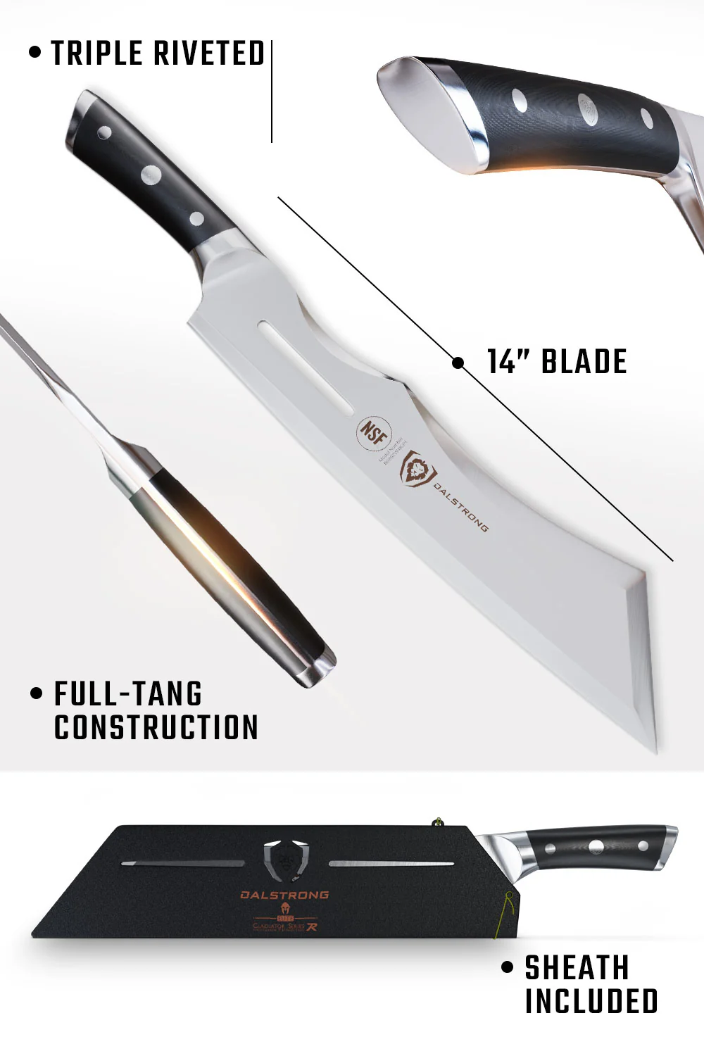 The Gladiator Bundle | 14" Annihilator Meat Cleaver with Stand + 8" Chef's Knife - Image 6