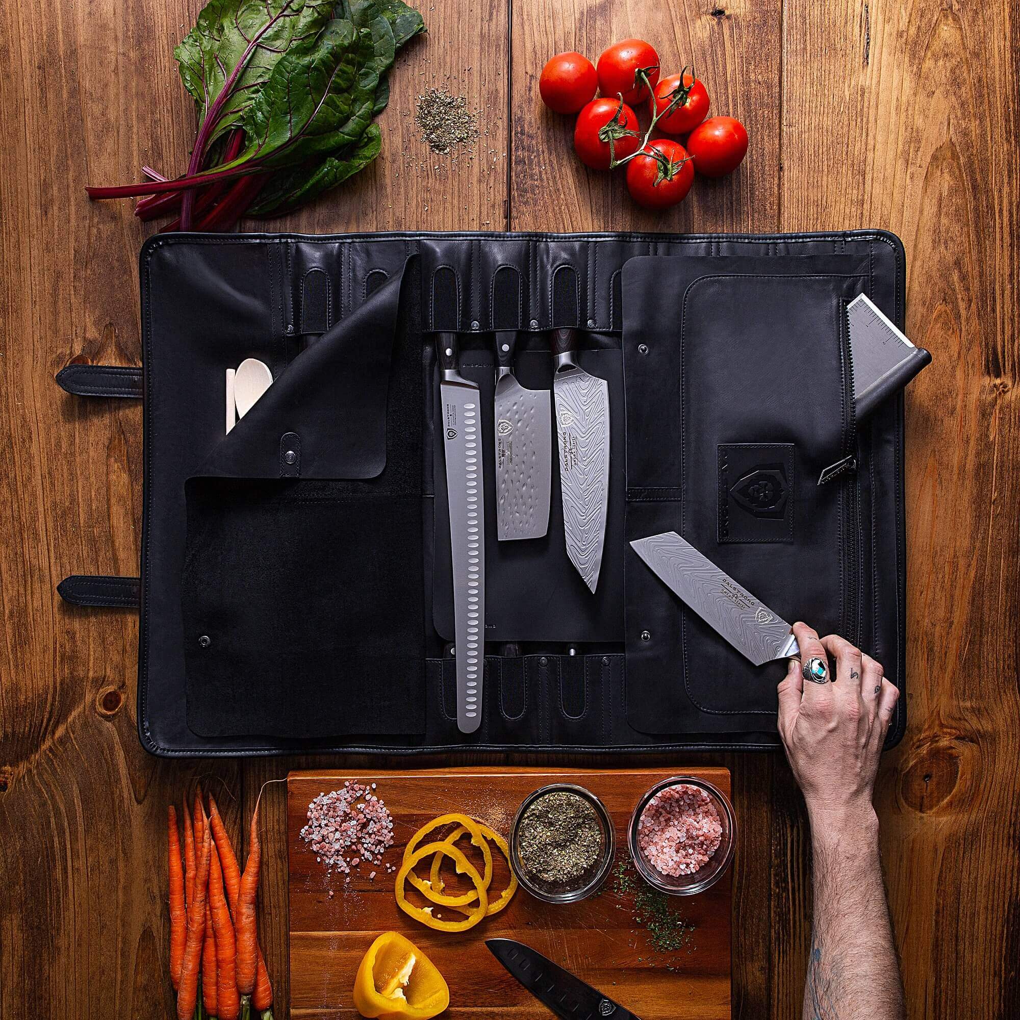 Midnight Black | Full Grain Leather | Vagabond Knife Roll | Dalstrong © - Image 9